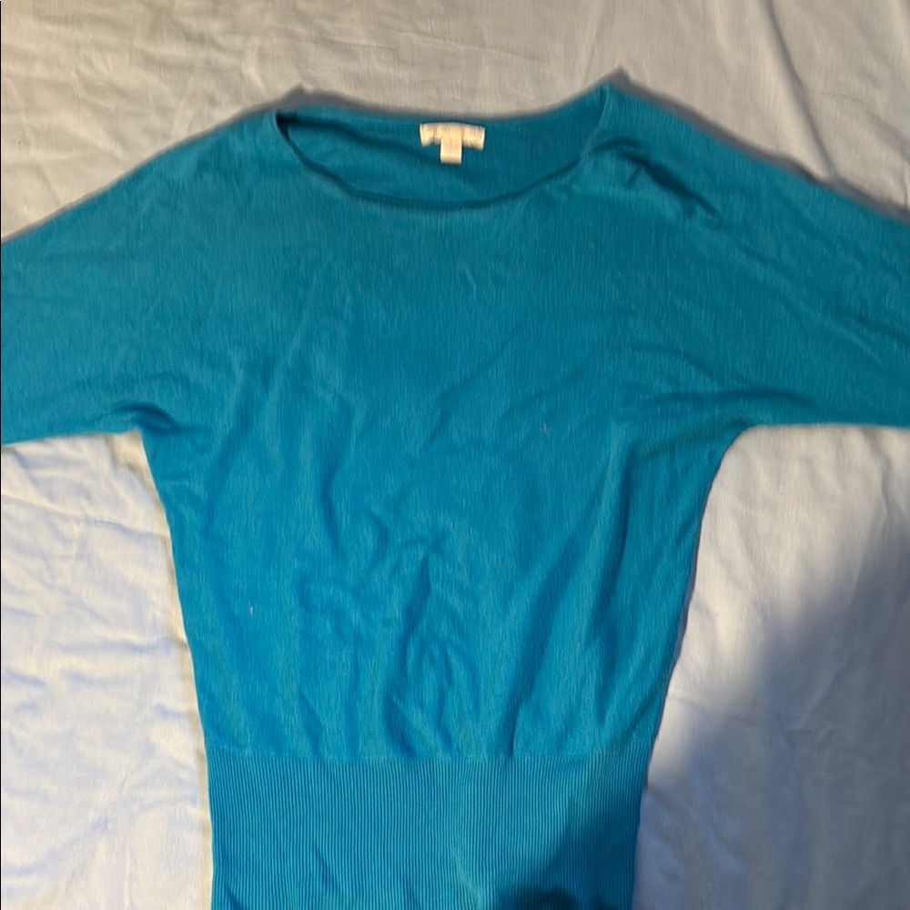 New York & Company Teal Knit Top